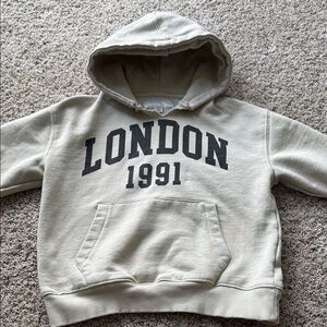 Zara Cream Hoodie with Black Print